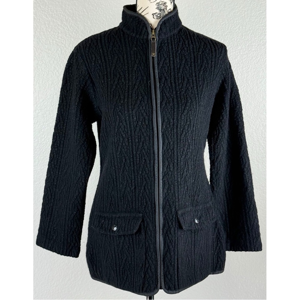 Filson Women's Black Wool Blend Zip Up Jacket, size Small - Picture 5 of 10